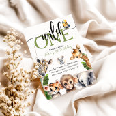 Oerwoud Wild One Safari Animal Eerste Verjaardagsf Kaart