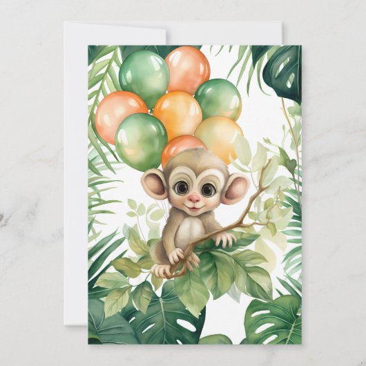 Oerwoud Wild One Safari Animal Eerste Verjaardagsf Kaart (Achterkant)