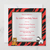 Oerwoud Wild Prince Baby shower Red Brunette Kaart (Achterkant)