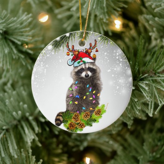 Oerwoud Wilddieren  van Cute Raccoon Keramisch Ornament (Boom)