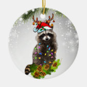 Oerwoud Wilddieren  van Cute Raccoon Keramisch Ornament (Voorkant)