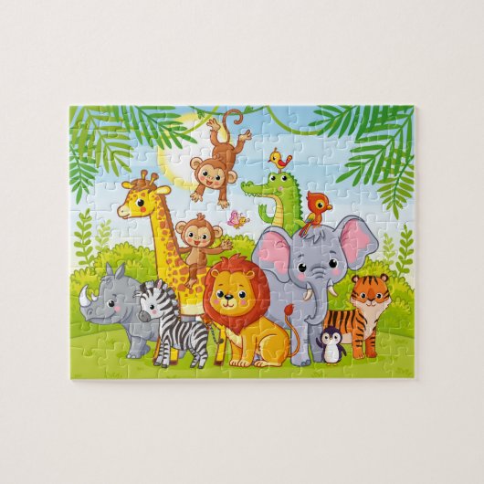 Oerwoud Wilde Baby Animals Puzzle Legpuzzel (Horizontaal)