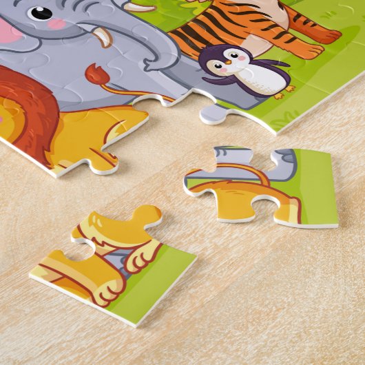 Oerwoud Wilde Baby Animals Puzzle Legpuzzel (Zijkant)