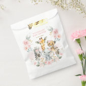  Oerwoud Wilde Baby Dieren Blush Roze Bloemen Bedankzakje (Gezegeld)