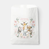  Oerwoud Wilde Baby Dieren Blush Roze Bloemen Bedankzakje (Voorkant)