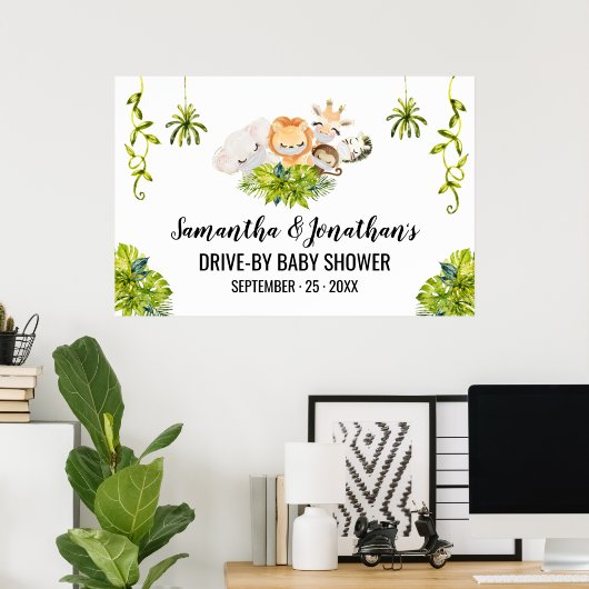 Oerwoud Wilde Baby showers Poster (Thuiskantoor)