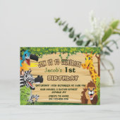 Oerwoud Wilde Dieren eerste verjaardag Kaart (Staand voorkant)