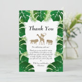 Oerwoud Wilde Een 1e verjaardag Dieren Hartelijk d Bedankkaart (Staand voorkant)