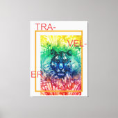Oerwoud Wilde tijger Tropische bladeren Canvas Afdruk (Voorkant)