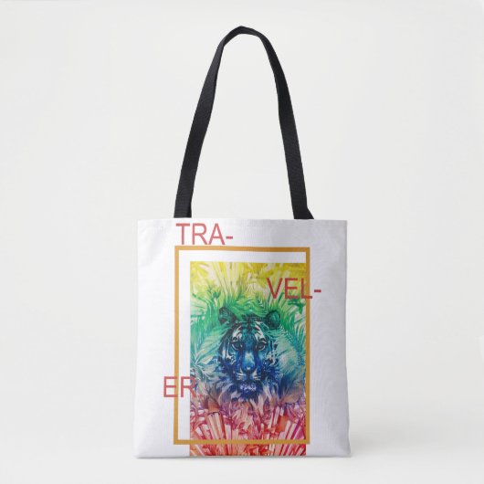 Oerwoud Wilde tijger Tropische bladeren Tote Bag (Voorkant)