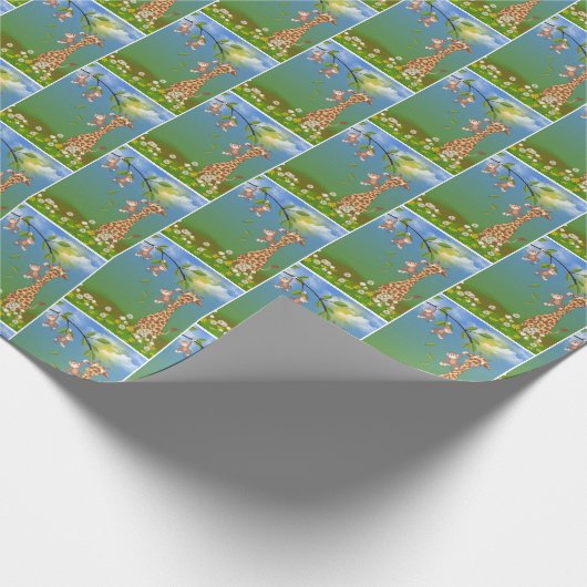 Oerwoud Wildlife voor kind jarig Cadeaupapier (Hoek)