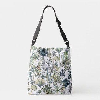 Oerwoud witte tijgers crossbody tas