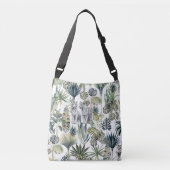 Oerwoud witte tijgers crossbody tas (Voorkant)