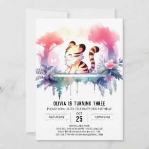 Oerwoud Woodland Tiger Birthday Kaart