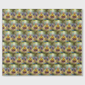 Oerwoud yogales met schattige dieren cadeaupapier (Vlak)