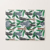 Oerwoud Zebra Elephant Giraffe Safari Animals Legpuzzel (Horizontaal)