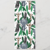 Oerwoud Zebra Elephant Giraffe Safari Animals Menu (Achterkant)