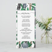 Oerwoud Zebra Elephant Giraffe Safari Animals Menu (Staand voorkant)