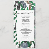 Oerwoud Zebra Elephant Giraffe Safari Animals Menu (Voorkant / Achterkant)