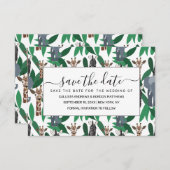 Oerwoud Zebra Elephant Giraffe Safari Animals Save The Date (Voorkant / Achterkant)