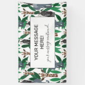 Oerwoud Zebra Elephant Giraffe Safari Animals Spandoek (Verticaal)