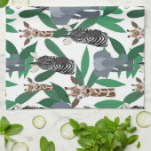 Oerwoud Zebra Elephant Giraffe Safari Animals Theedoek (Gevouwen)