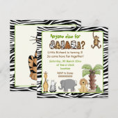 Oerwoud zebra safari kinderfeestje kaart (Voorkant / Achterkant)