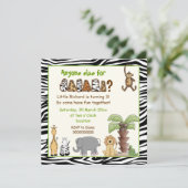 Oerwoud zebra safari kinderfeestje kaart (Staand voorkant)