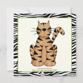 Oerwoud zebra safari kinderfeestje kaart (Achterkant)