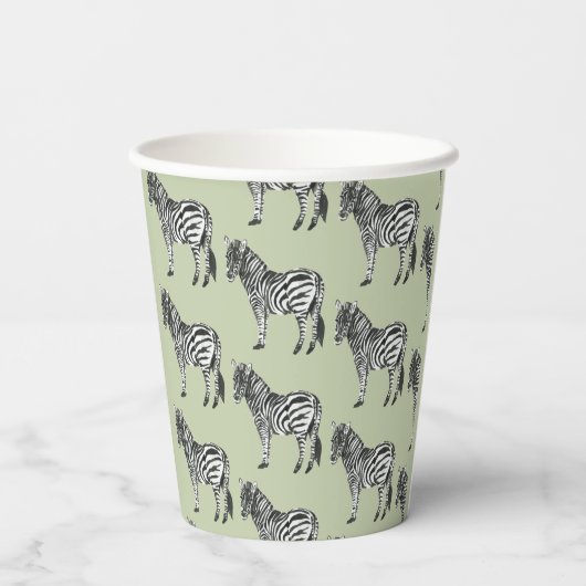 Oerwoud Zebra Wild Pattern Papieren Bekers (Achterkant)