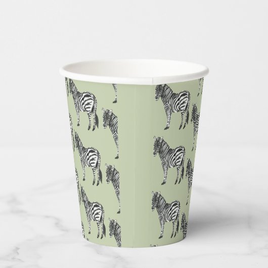 Oerwoud Zebra Wild Pattern Papieren Bekers (Rechts)