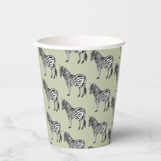 Oerwoud Zebra Wild Pattern Papieren Bekers (Voorkant)
