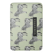 Oerwoud Zebra Wilde Patroon & Aangepaste Naam Badmat (Voorkant Verticaal)
