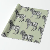 Oerwoud Zebra Wilde Patroon & Aangepaste Naam Cadeaupapier (Uitgerold)