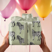 Oerwoud Zebra Wilde Patroon & Aangepaste Naam Cadeaupapier