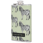 Oerwoud Zebra Wilde Patroon & Aangepaste Naam Heupfles (Links)