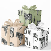 Oerwoud Zebra Wilde Patroon & Aangepaste Naam Inpakpapier Vel
