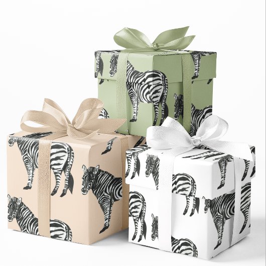 Oerwoud Zebra Wilde Patroon & Aangepaste Naam Inpakpapier Vel