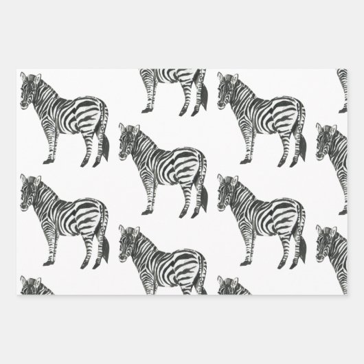 Oerwoud Zebra Wilde Patroon & Aangepaste Naam Inpakpapier Vel (Voorkant)