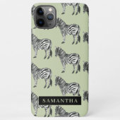 Oerwoud Zebra Wilde Patroon & Aangepaste Naam iPhone Hoesje (Achterkant)
