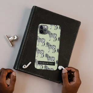Oerwoud Zebra Wilde Patroon & Aangepaste Naam iPhone 11Pro Max Hoesje