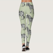 Oerwoud Zebra Wilde Patroon & Aangepaste Naam Leggings (Achterkant)