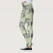 Oerwoud Zebra Wilde Patroon & Aangepaste Naam Leggings (Links)