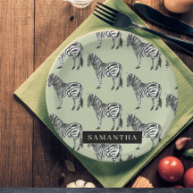 Oerwoud Zebra Wilde Patroon & Aangepaste Naam