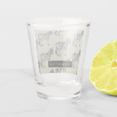 Oerwoud Zebra Wilde Patroon & Aangepaste Naam Shot Glas (Achterkant)