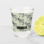 Oerwoud Zebra Wilde Patroon & Aangepaste Naam Shot Glas (Voorkant)