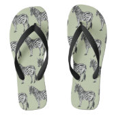 Oerwoud Zebra Wilde Patroon & Aangepaste Naam Teenslippers (Voetbed)