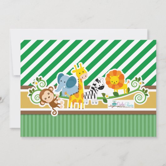 Oerwoud Zoo Animal Safari Adventure Birthday Foto Kaart (Achterkant)