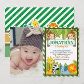 Oerwoud Zoo Animal Safari Adventure Birthday Foto Kaart (Voorkant / Achterkant)