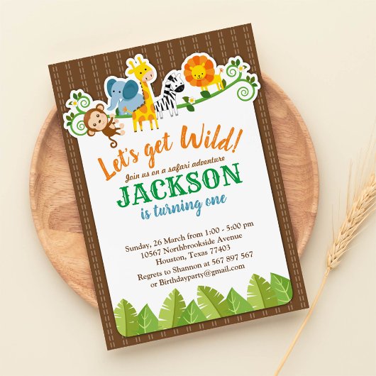 Oerwoud Zoo Animal Safari Adventure Birthday Kaart